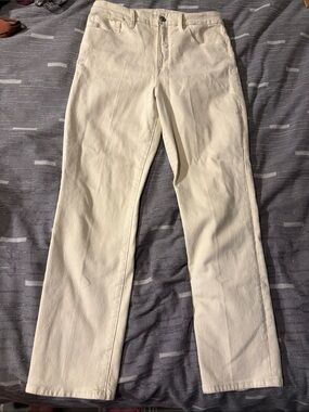 Good American Cream Straight-Leg Jeans